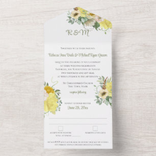 Monografische Hochzeit der Gelben Flora All In One Einladung