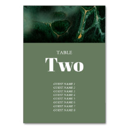 Monografische Hochzeit der modernen grünen Marmorp Tischnummer