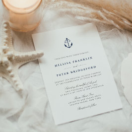 Monografische Hochzeit der Nautischen Marine und d Einladung