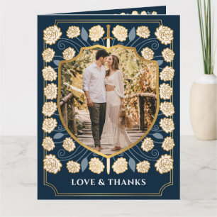 Monografische Hochzeit der Schwertschild Dankeskarte