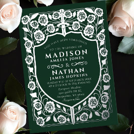 Monografische Hochzeit des grünen Schwertschilds Folieneinladung
