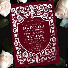 Monografische Hochzeit des Roten Schwertschilds Folieneinladung