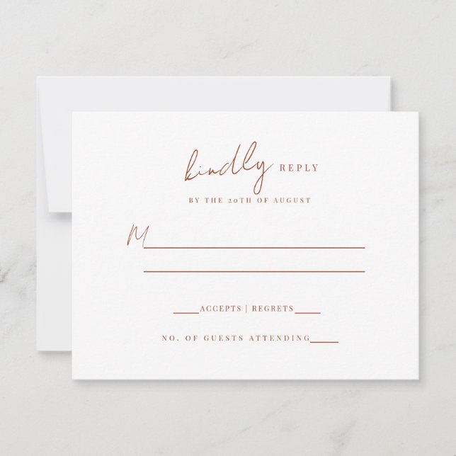 Monografische Hochzeit des rustikalen Wappen RSVP Karte (Vorderseite)