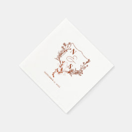 Monografische Hochzeit des rustikalen Wappen Serviette