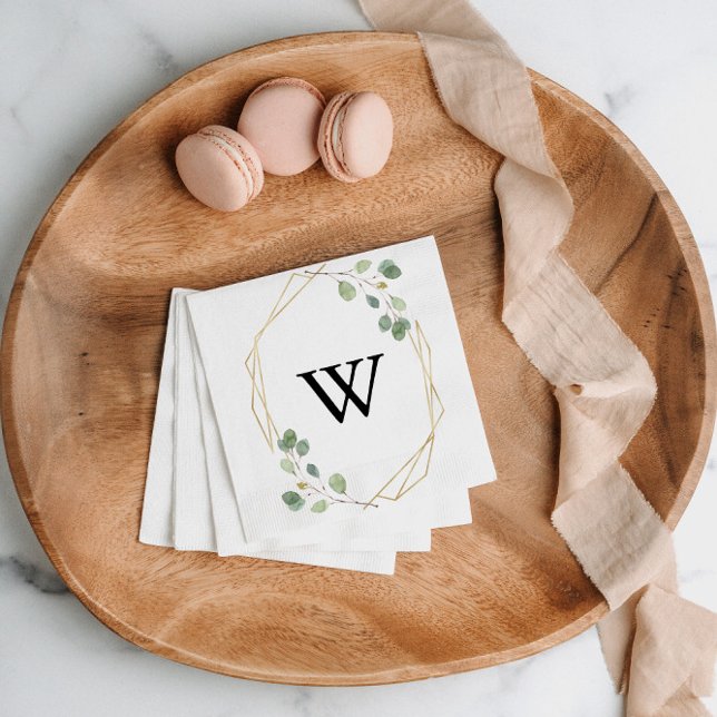 Monografische Hochzeit von Gold Geometric Calligra Serviette (Von Creator hochgeladen)