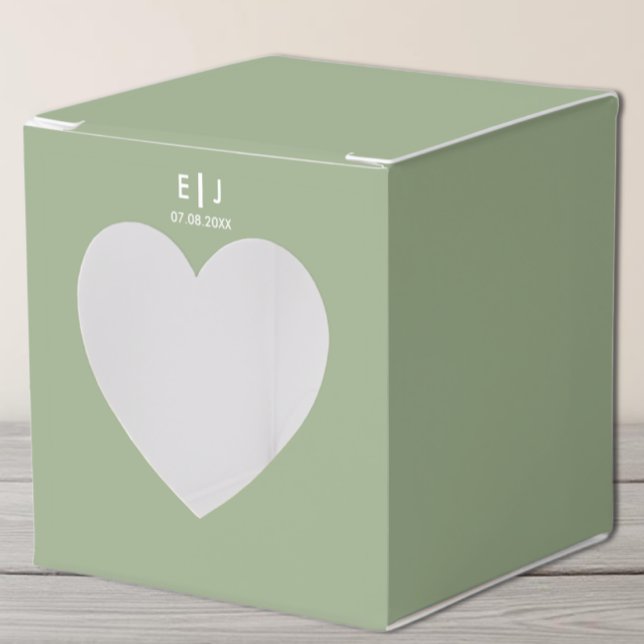 Monografische Hochzeit von Sage Green & White Geschenkschachtel (Von Creator hochgeladen)