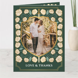 Monografische Hochzeit von Sword & Shield Dankeskarte