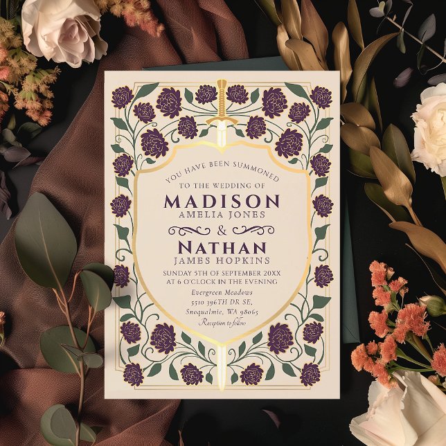 Monografische Hochzeit von Sword & Shield Einladung (Von Creator hochgeladen)