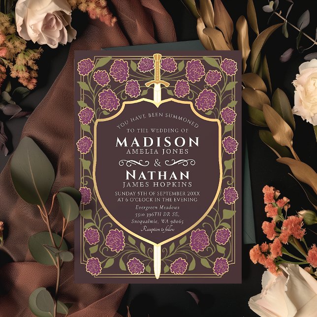 Monografische Hochzeit von Sword & Shield Einladung (Von Creator hochgeladen)