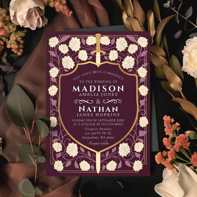 Monografische Hochzeit von Sword & Shield Einladung (Von Creator hochgeladen)