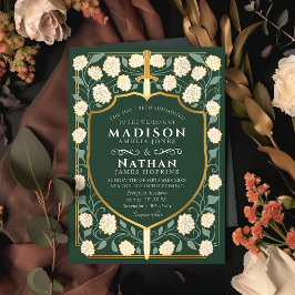 Monografische Hochzeit von Sword & Shield Einladung