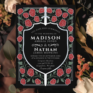 Monografische Hochzeit von Sword & Shield Einladung