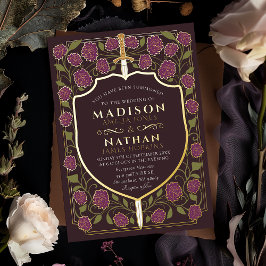 Monografische Hochzeit von Sword & Shield Folieneinladung