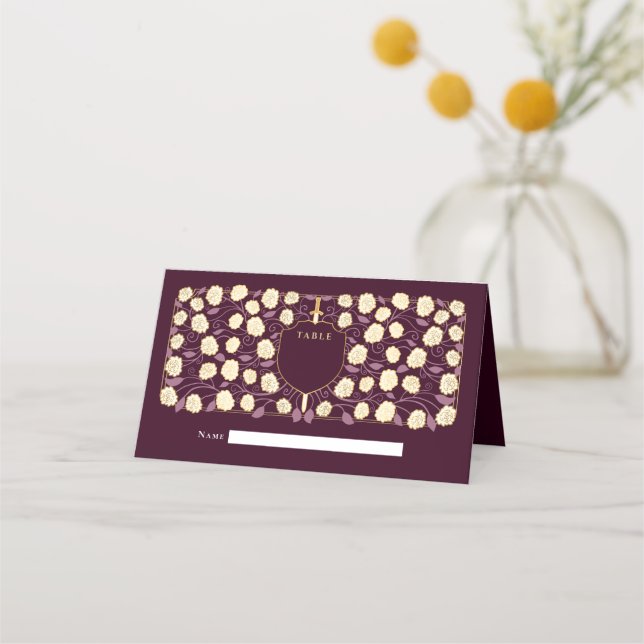 Monografische Hochzeit von Sword & Shield Platzkarte (Vorderseite)