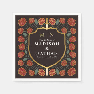 Monografische Hochzeit von Sword & Shield Serviette