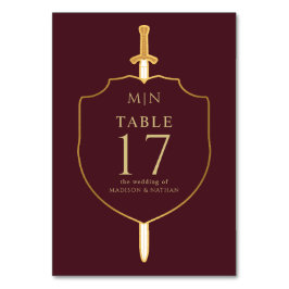 Monografische Hochzeit von Sword & Shield Tischnummer