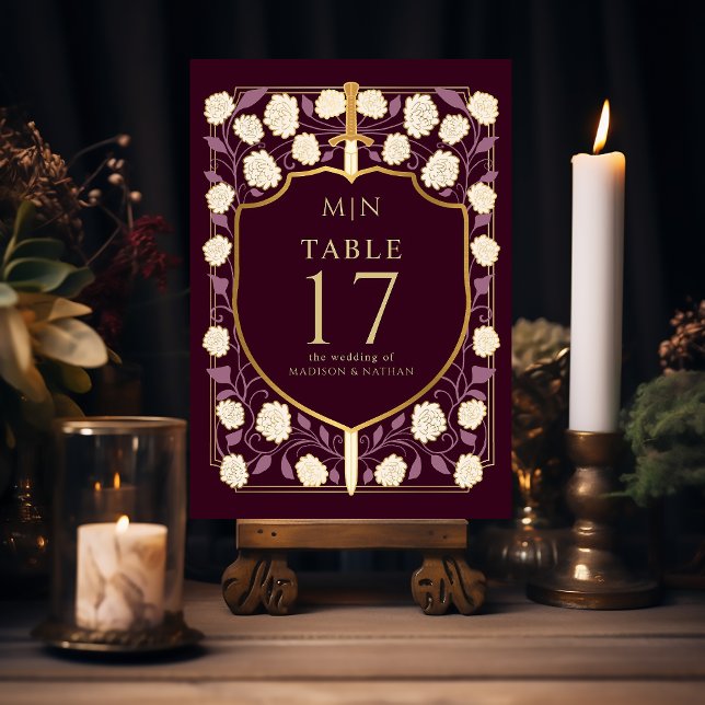 Monografische Hochzeit von Sword & Shield Tischnummer (Von Creator hochgeladen)