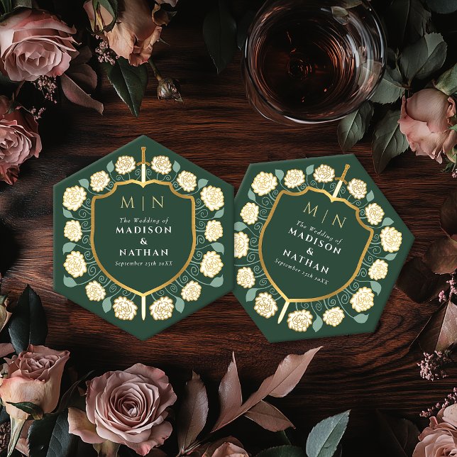 Monografische Hochzeit von Sword & Shield Untersetzer (Von Creator hochgeladen)