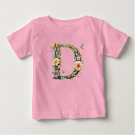 Monografischer Buchstabe D für Aquarellfarben Baby T-shirt