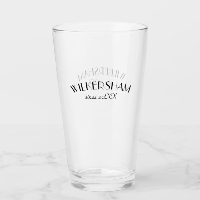 Monografisches Bierglas für den Hochzeitstich des  Glas (Vorderseite)