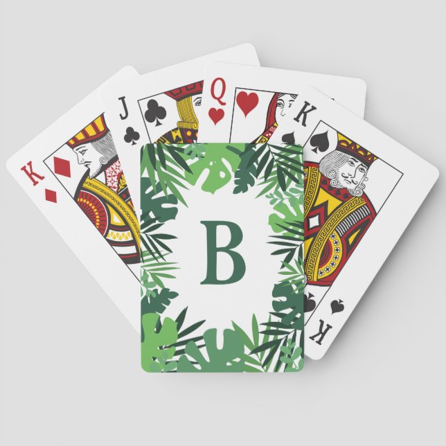 Monografisches Blätter der tropischen Sommerdschun Spielkarten (Rückseite)