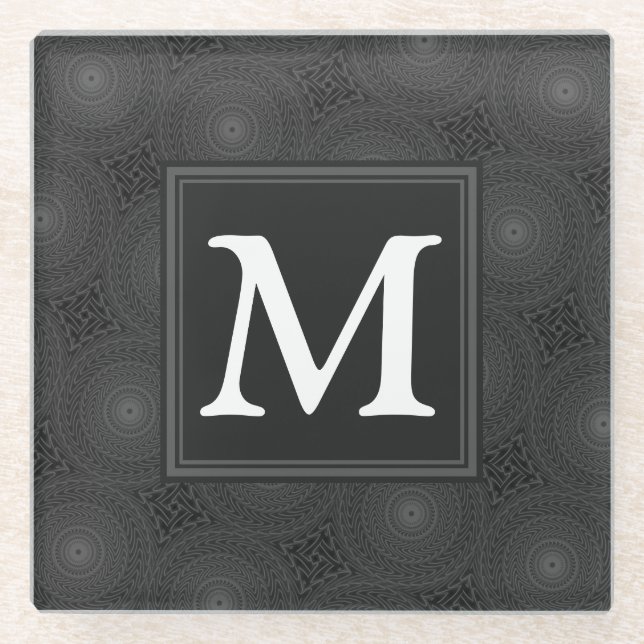 Monografisches Kreismuster Glasuntersetzer (Vorderseite)