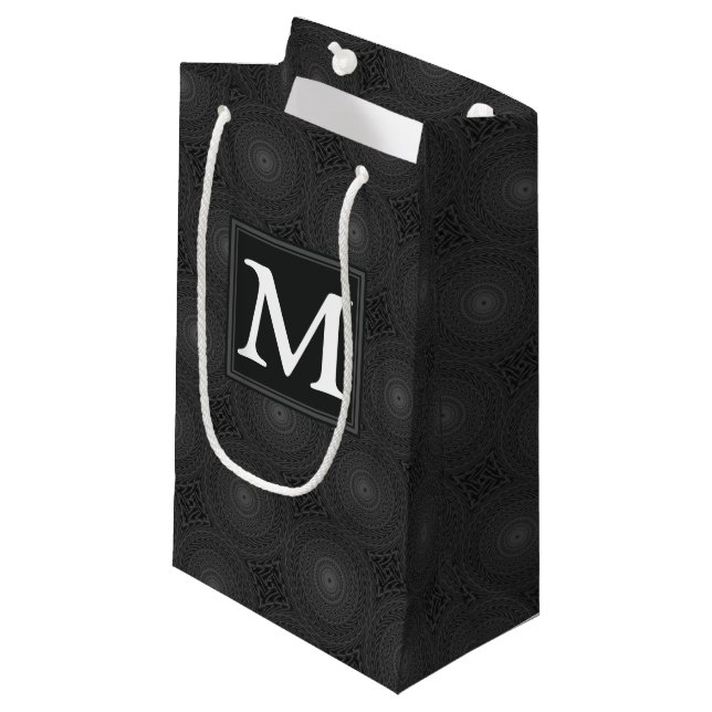Monografisches Kreismuster Kleine Geschenktüte (Vorderseite Schrägansicht)