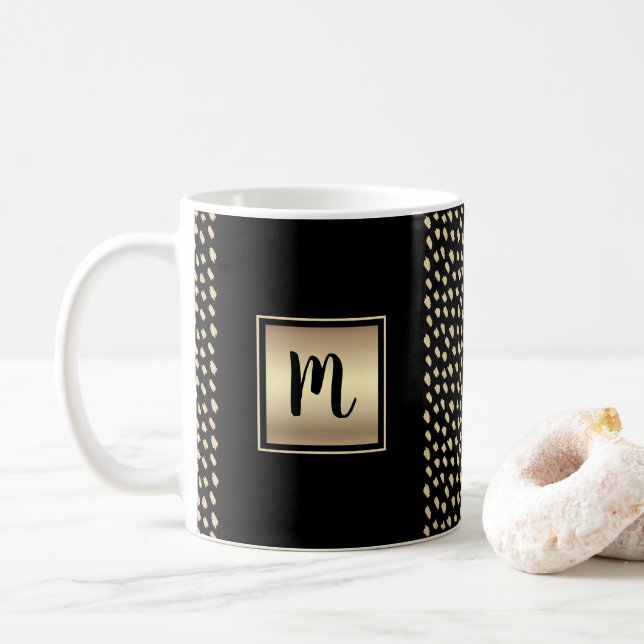 Monografisches Monogramm-Muster Kaffeetasse (Mit Donut)