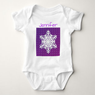 Monogram 2022 Hallo Winter Holiday Snowflake Baby Strampler