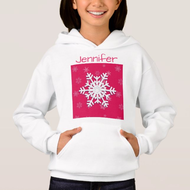 Monogram 20XX Hallo Winterurlaub Schneeflocke Hoodie (Vorderseite)