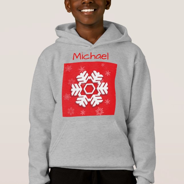 Monogram 20XX Hello Winter Holiday Snowflake Hoodie (Vorderseite)