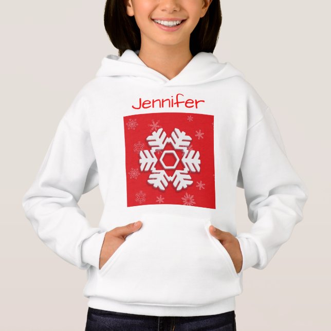 Monogram 20XX Hello Winter Holiday Snowflake Hoodie (Vorderseite)