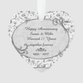 Monogram 25. Wedding Anniversar Keepake Ornament