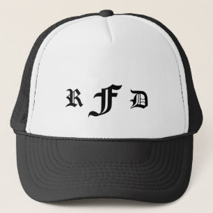 Monogram 3 Initials Gothic Blackletter Typografie Truckerkappe