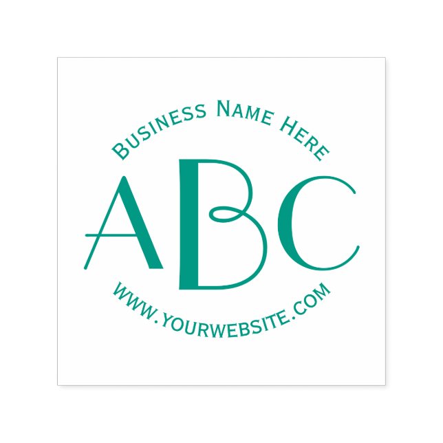 Monogram 3 Letter Initial Custom Business Name Permastempel (Design)