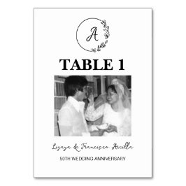 Monogram 50. Wedding Anniversary Custom Foto Tischnummer