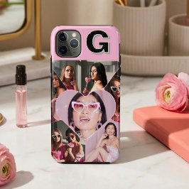 Monogram 6-Foto Collage Aquamarin iPhone Case