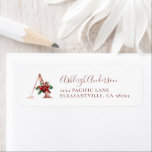 Monogram A Christmas Rose Gold Rücksendeadresse<br><div class="desc">Dieses festliche Urlaubsszenario zeigt den Monogramm Anfangsbuchstaben "A" in Rose goldenen Imitat-Folie Serif Schriftart, mit einem rot-grün zeichnend Poinsettia dekoriert. Personalisieren Sie es mit Ihrem Namen in elegantem, dunklen Rose Handschrift-Skript und Ihre Adresse in Serif-Schriftart. Ideal für Ihre Weihnachtskarten-Mailingbedürfnisse. Wenn dein Name nicht mit "A" beginnt, dann verzweifle nicht! Alle...</div>
