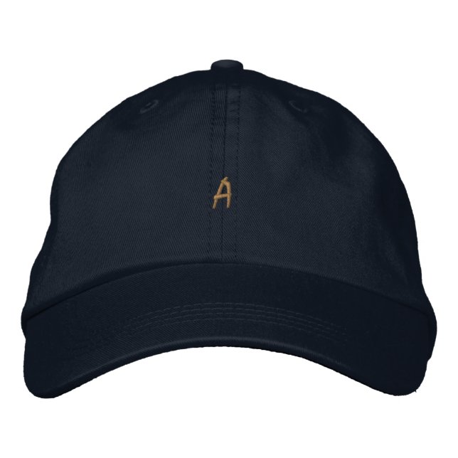 Monogram A Letter Printed Red Elegant Hat- Cap Bestickte Baseballkappe (Vorderseite)