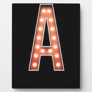 Monogram A Marquee Lights Fotoplatte