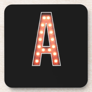 Monogram A Marquee Lights Getränkeuntersetzer