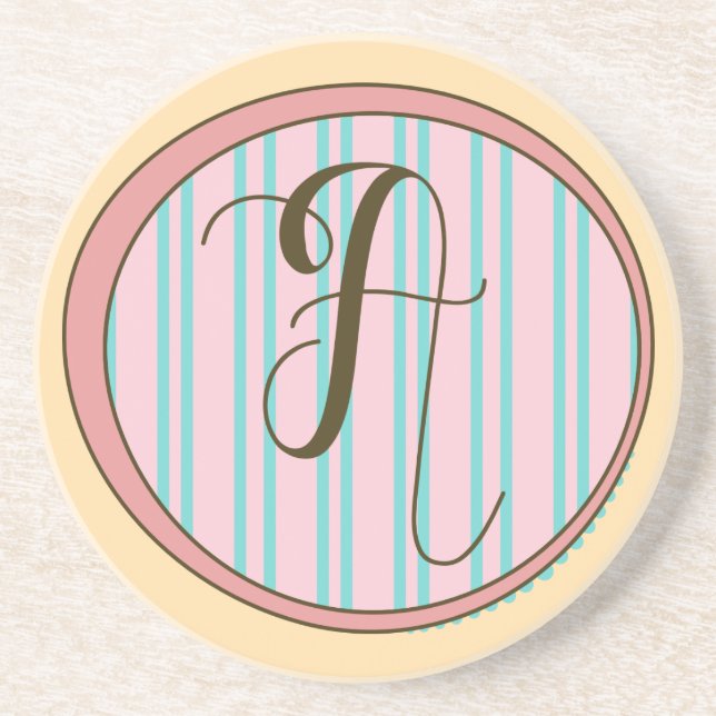 Monogram A Sandstone Untersetzer (Vorne)