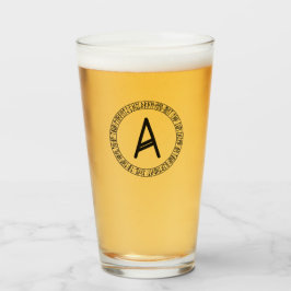 Monogram A - Viking Style - Pint Glass Glas