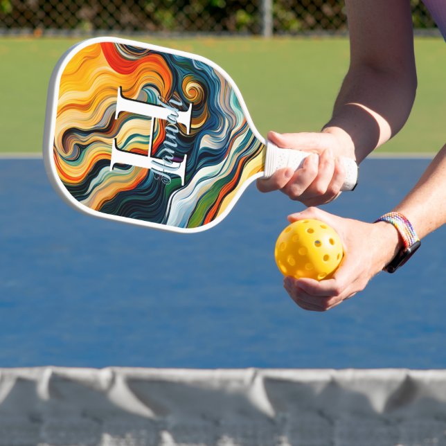 Monogram abstrakt Modern Art Colorado Wirbel Pickleball Schläger (InSitu)