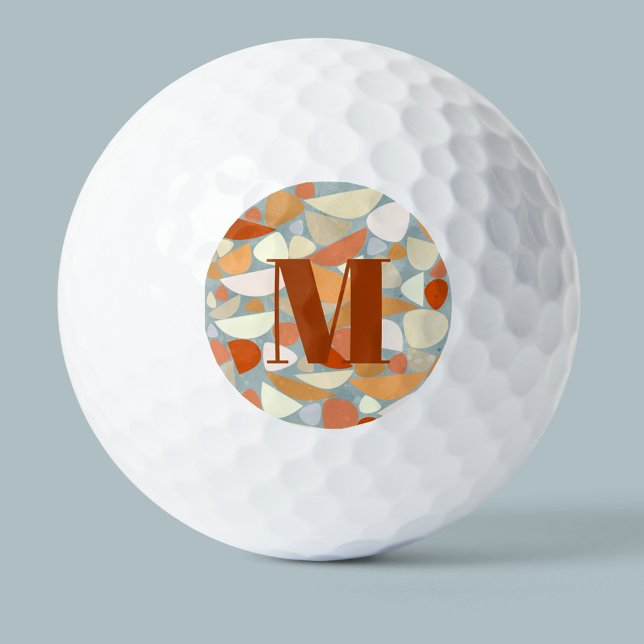 Monogram Abstrakt Modern Geometric Art Golfball (Von Creator hochgeladen)