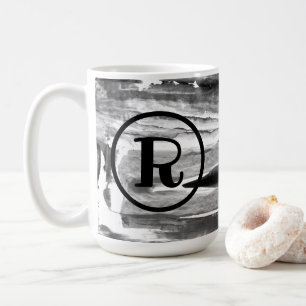 MONOGRAM Abstrakte Acryl-Pinselstriche Kaffeetasse