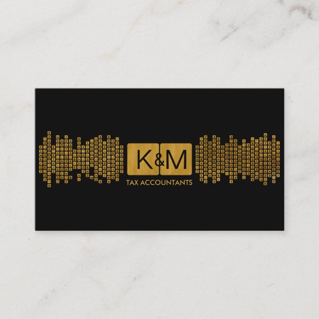 Monogram Accounting Company - Black and Gold Visitenkarte (Vorderseite)