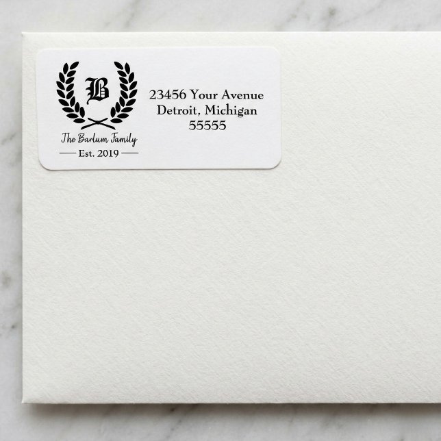 Monogram-Adressenmarken für benutzerdefinierte Fam Adressaufkleber (Family Name Monogram Address Labels)