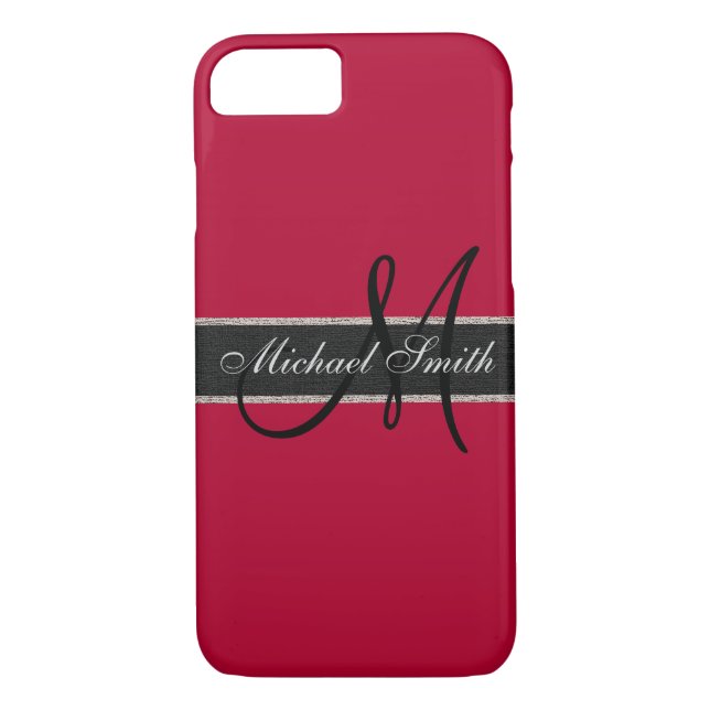 Monogram Alabama Crimson Background Case-Mate iPhone Hülle (Rückseite)