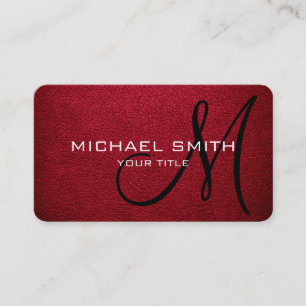 Monogram Alabama Crimson Leather Look Visitenkarte